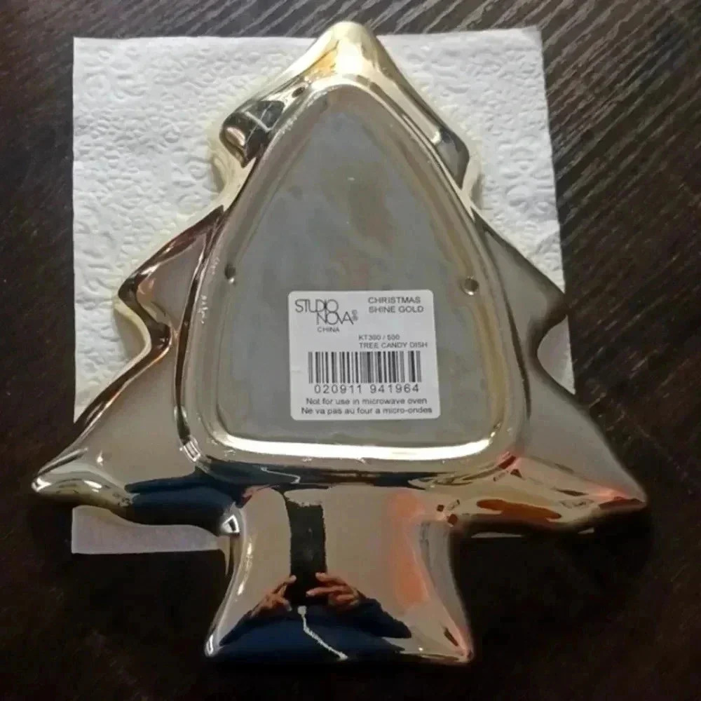 Gold clear color candy Xmas tree. Ceramic made..NWT - Picture 4 of 4